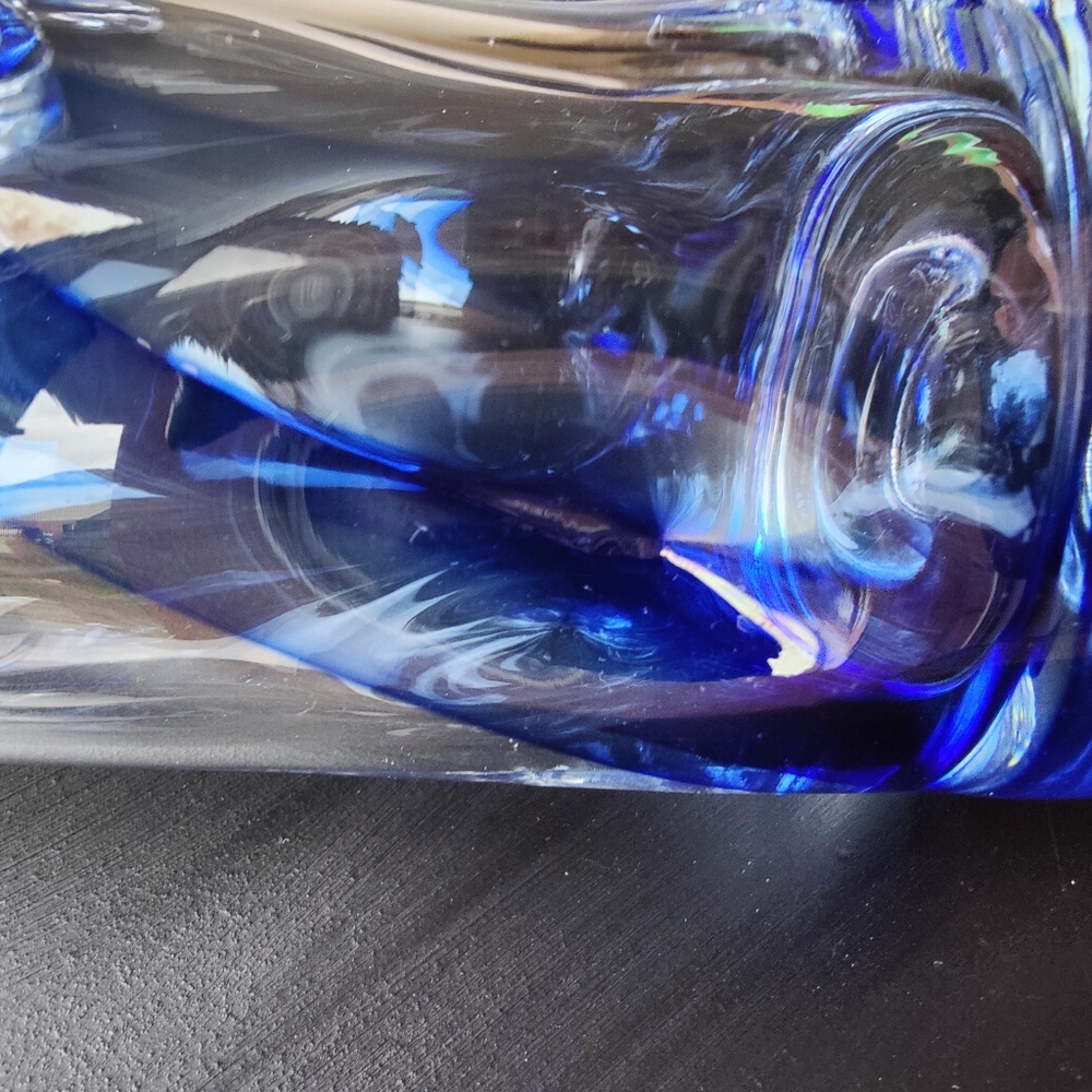 4 Libbey Crisa (thumbprint) | 16 oz Highball blue ๐ swirl glasses - Picture 5 of 13